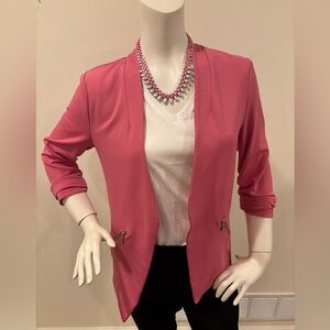 Maurice’s Ever-Go Women's Pink Open-Front Collarless Blazer, Small
